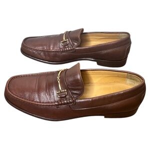 Bruno Magli Vintage Gold Men's Horsebit Loafer Shoes Carmel Color Italy Sz 12